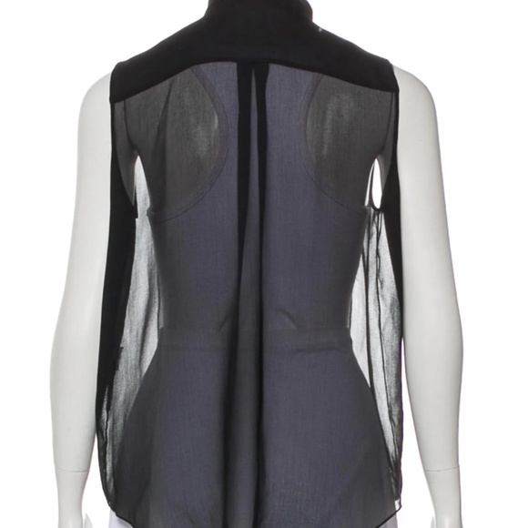 Chloé Black Sheer Sleeveless Button Up - Picture 3 of 3